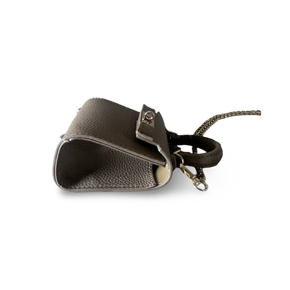 Classic Pebbled Leather Crossbody Mini Bag in Light Gray - Picture 6 of 11